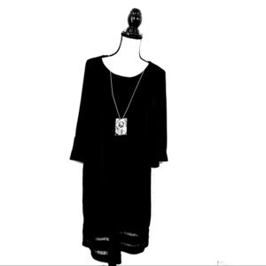 J M Collection. Mesh Sheath Dress. Black. Sz M